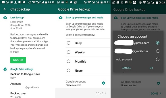 How to read google drive whatsapp backup