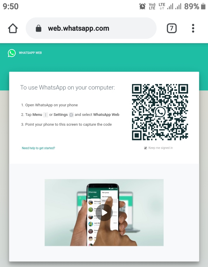 How to get whatsapp web without phone