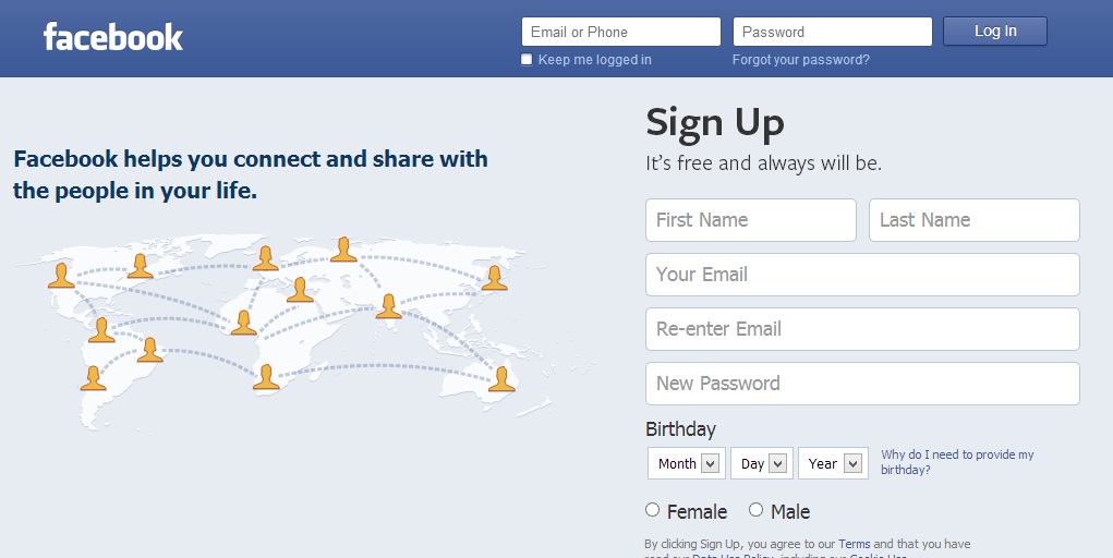 How to find creation date of facebook account
