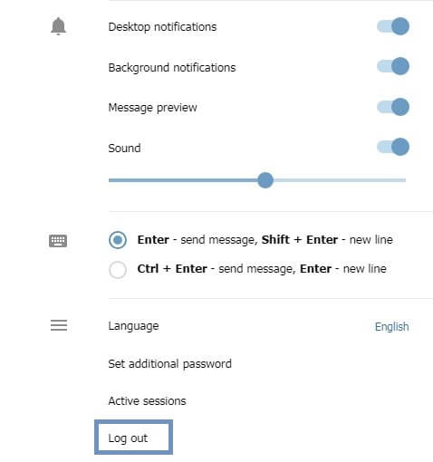 How to exit telegram web