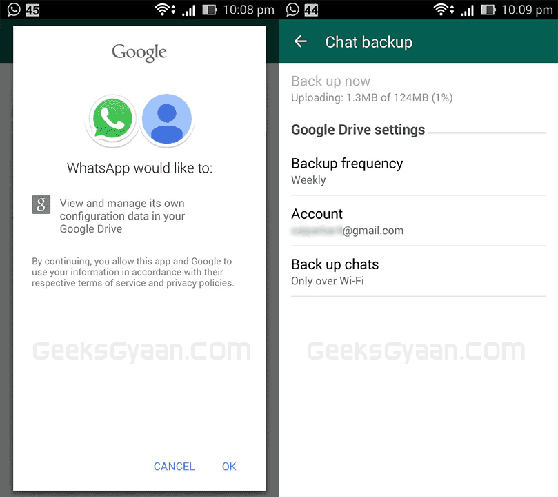 How to manually restore whatsapp chats