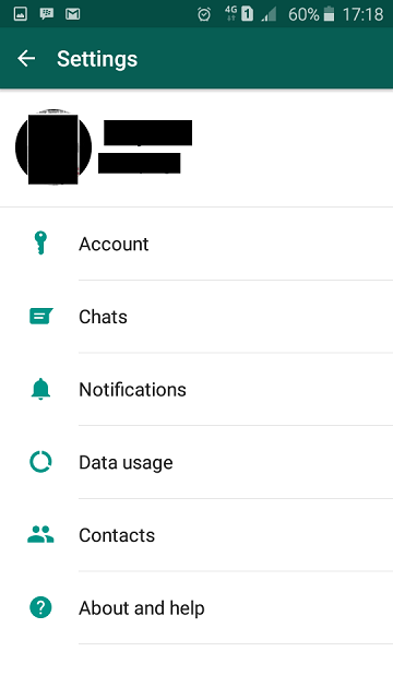 How to access whatsapp settings on android