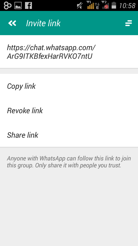 How to send a group invite on whatsapp