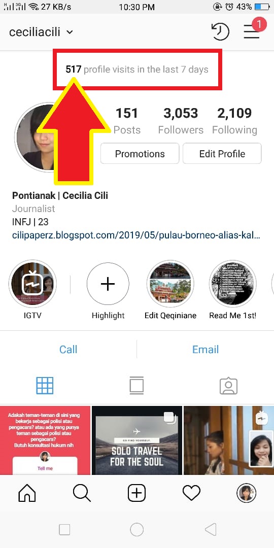 How to know the profile visits in instagram