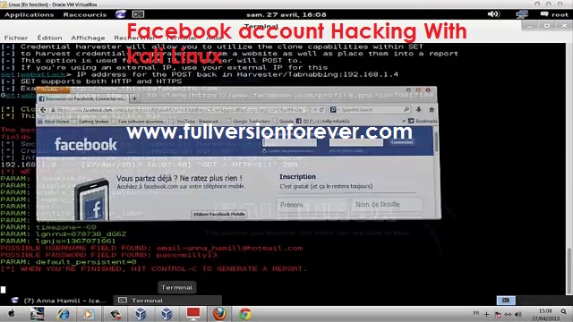 How to hack facebook with fishing method