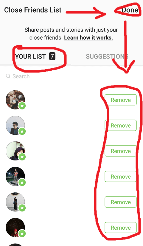 How to remove close friends on instagram story