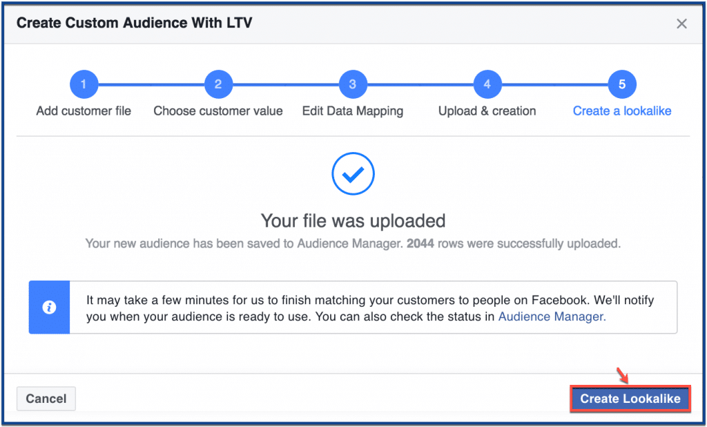 How do you create a lookalike audience in facebook