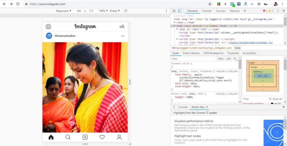 How to upload photo on instagram using laptop