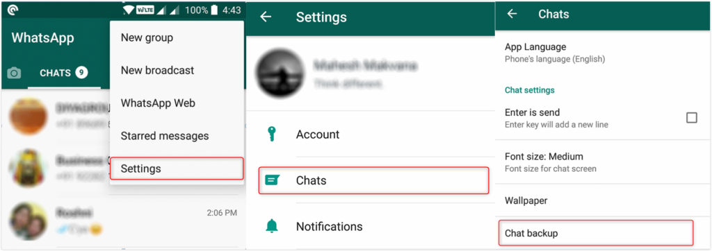 How can i get my whatsapp chat history back