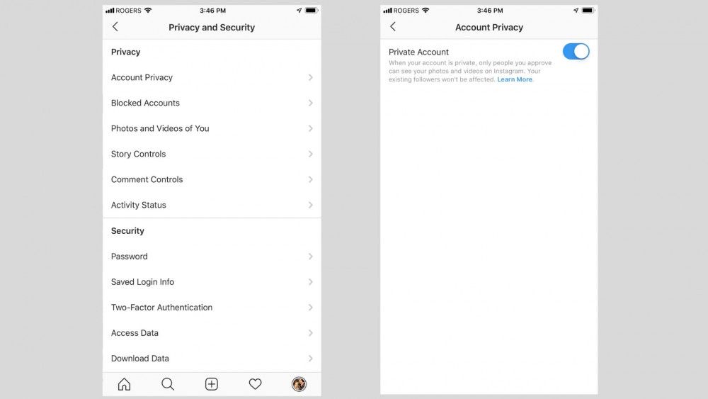 How to make your account not private on instagram