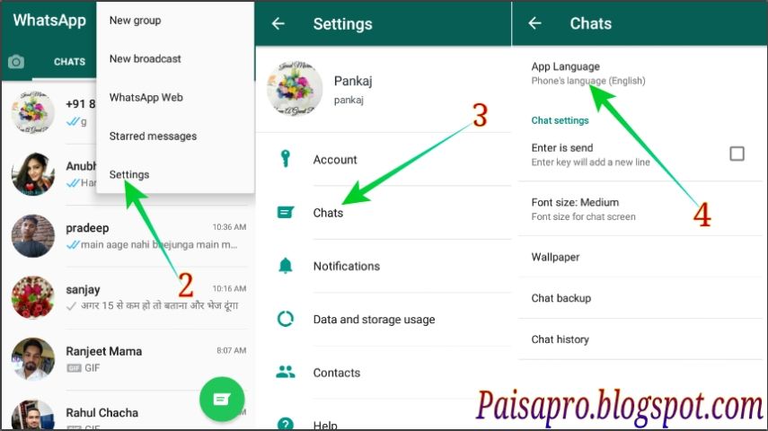 How to change link opening browser in whatsapp