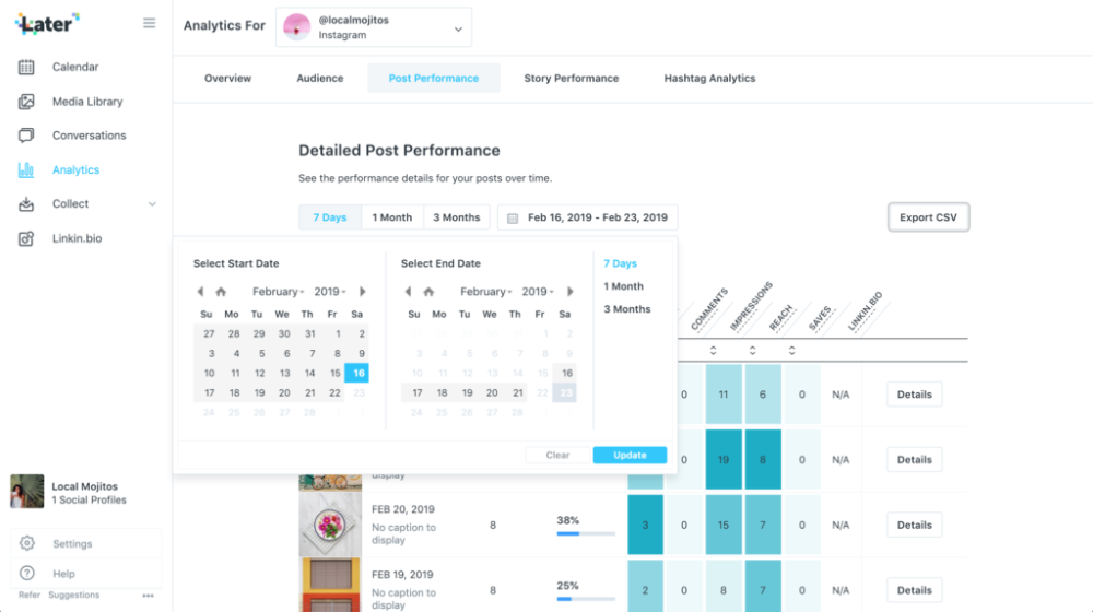 How to see instagram insights for a year