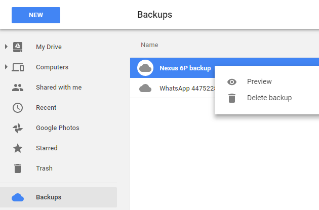 How to open the whatsapp backup from google drive