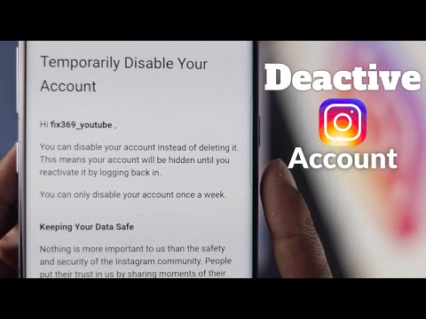 How to disable my instagram account temporarily