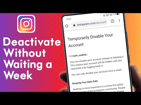 How can you deactivate your instagram