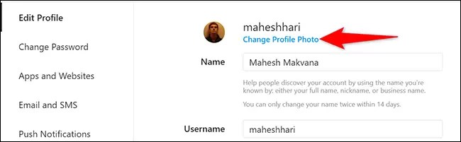 How to change your profile on instagram