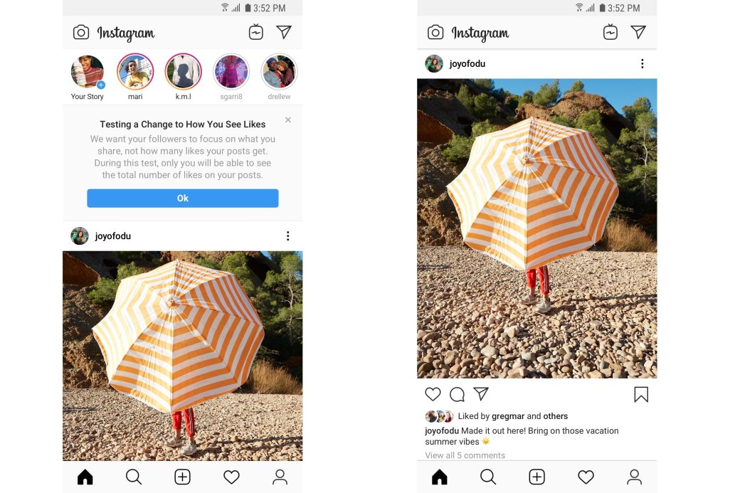 How to hide number of likes on instagram post