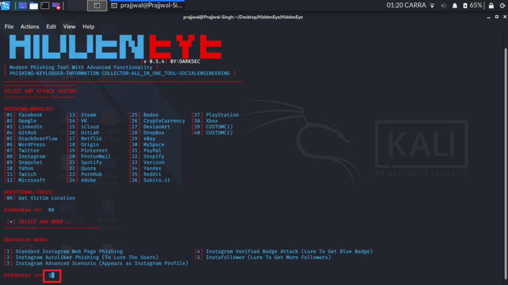 How to hack a facebook account using kali linux