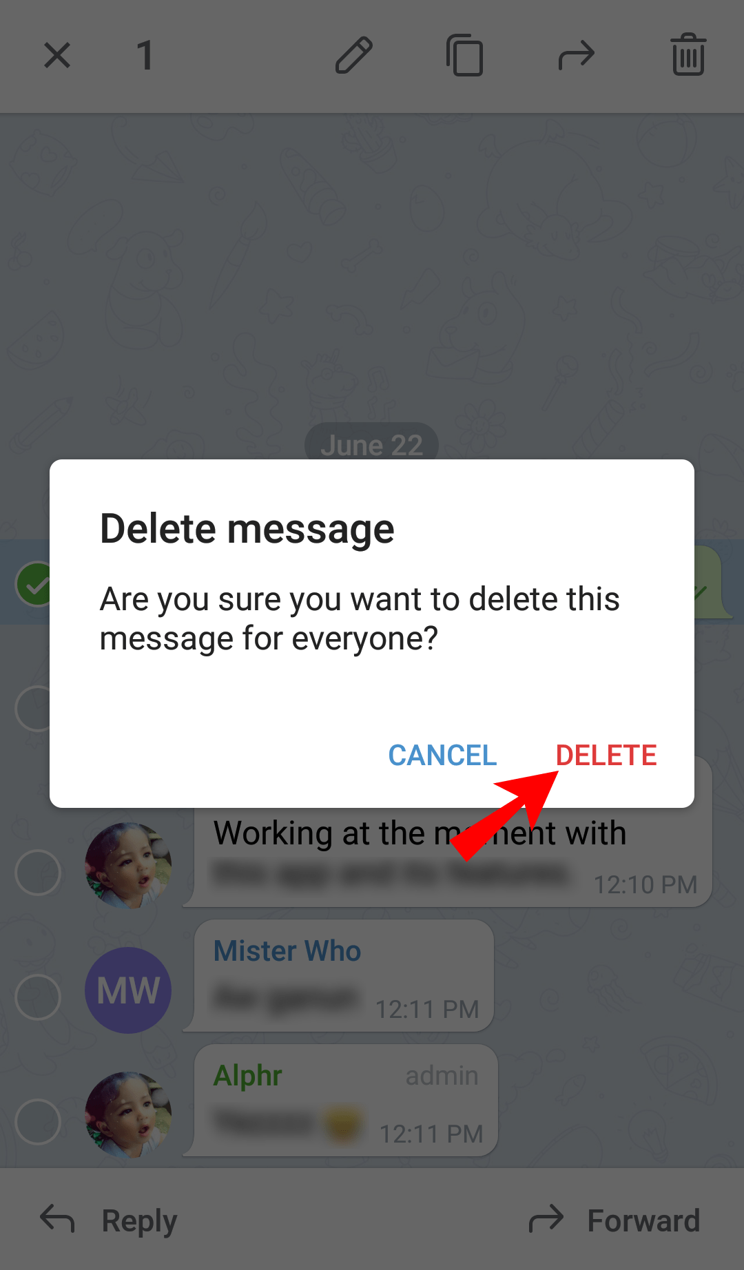 How to find deleted group in telegram