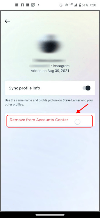 How to unlink facebook account from instagram