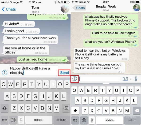 How to undo deleted text in whatsapp