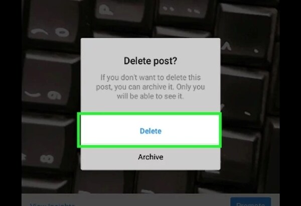 How to delete instagram pictures on the computer