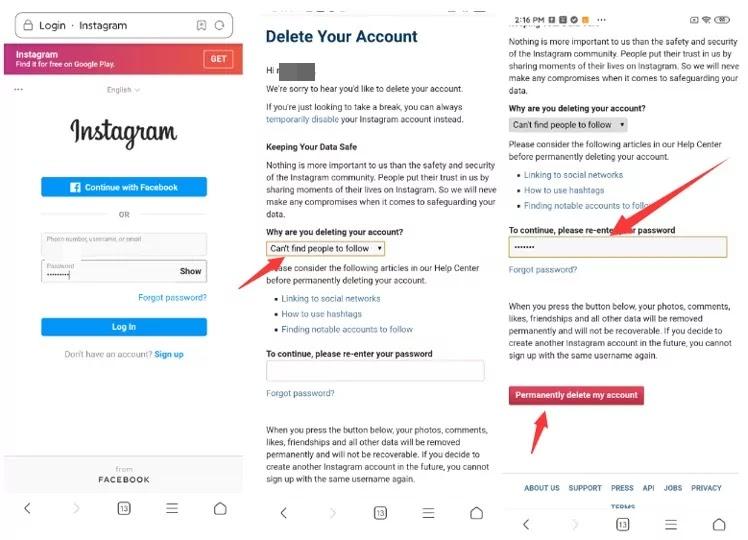 How to find old deleted instagram posts