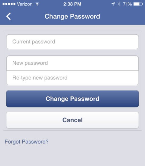 How to change facebook password when you forgot it