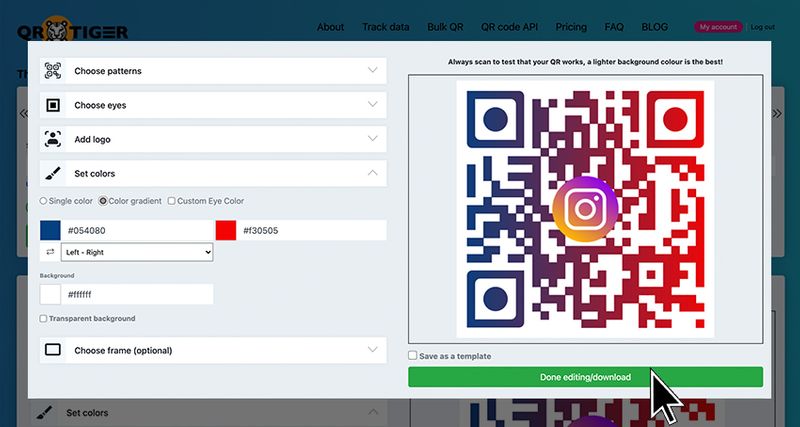 How to make instagram qr code