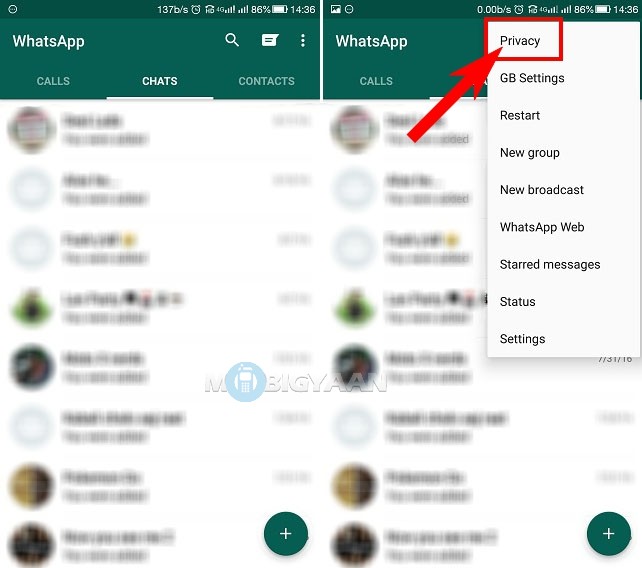 How to show unavailable on whatsapp