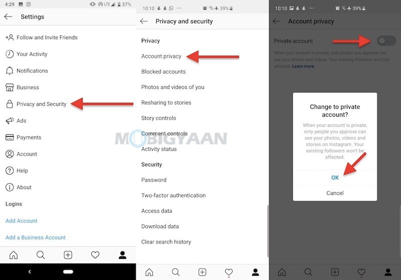 How to update instagram account