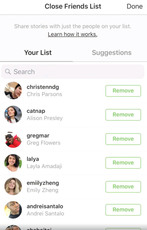 How are follower lists on instagram ordered
