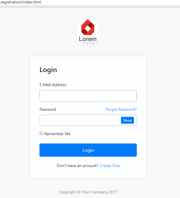 How to create facebook login page using html and css