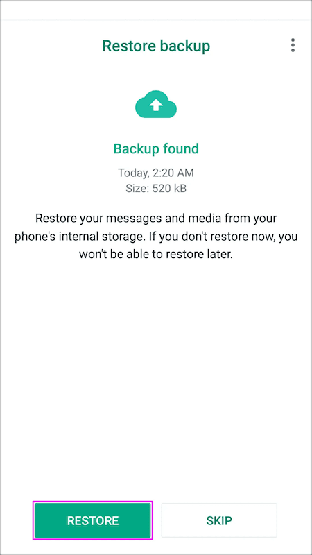 How to recover already deleted messages on whatsapp