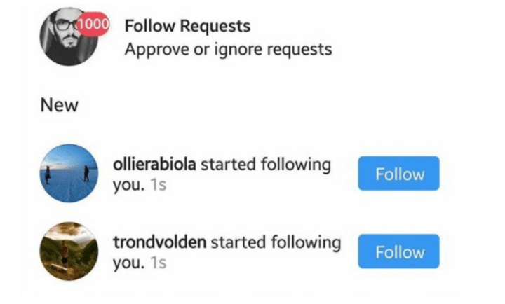 How to see who someone recently followed instagram