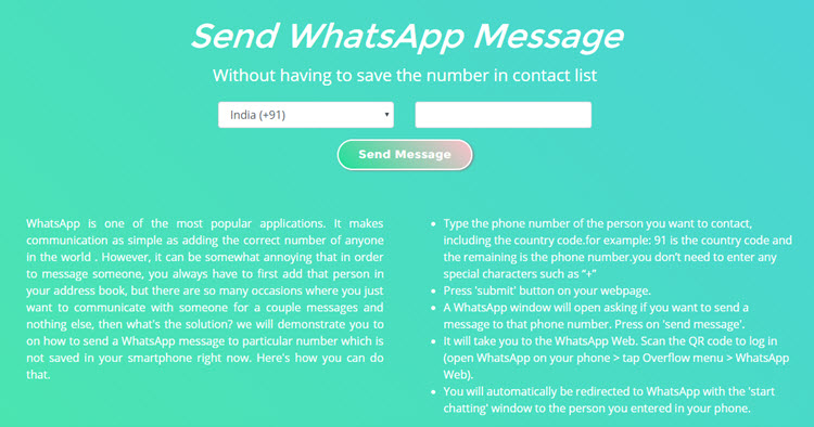 How to send anonymous message on whatsapp